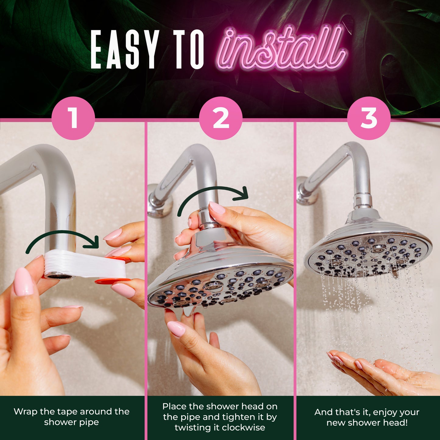 Pause Everything Shower Head - High Pressure and Low Flow