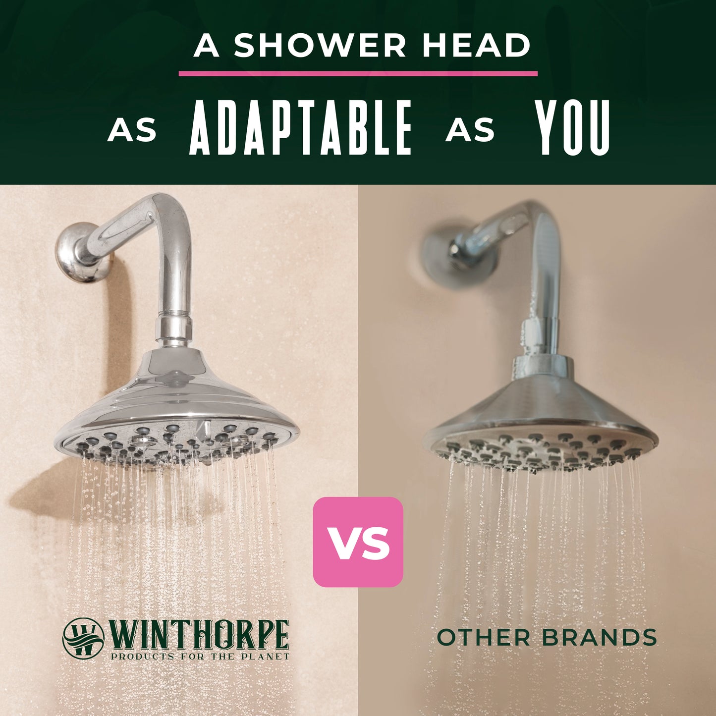 Pause Everything Shower Head - High Pressure and Low Flow
