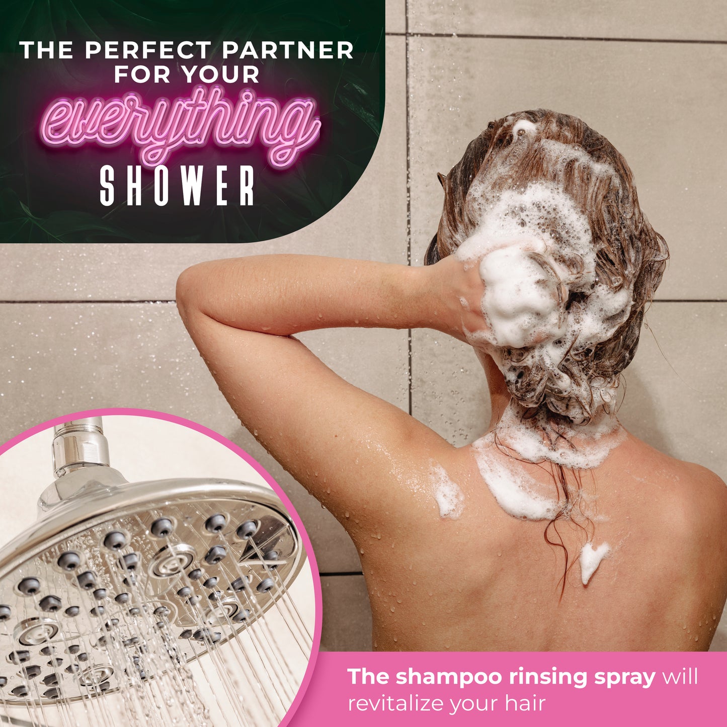 Pause Everything Shower Head - High Pressure and Low Flow