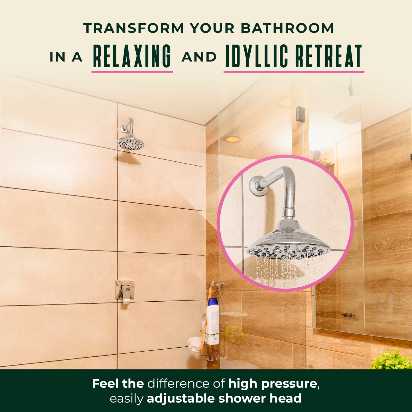 Pause Everything Shower Head - High Pressure and Low Flow