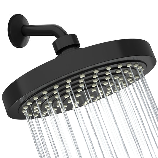 Water Saving Shower Head - Matte Black - High Pressure and Low Flow