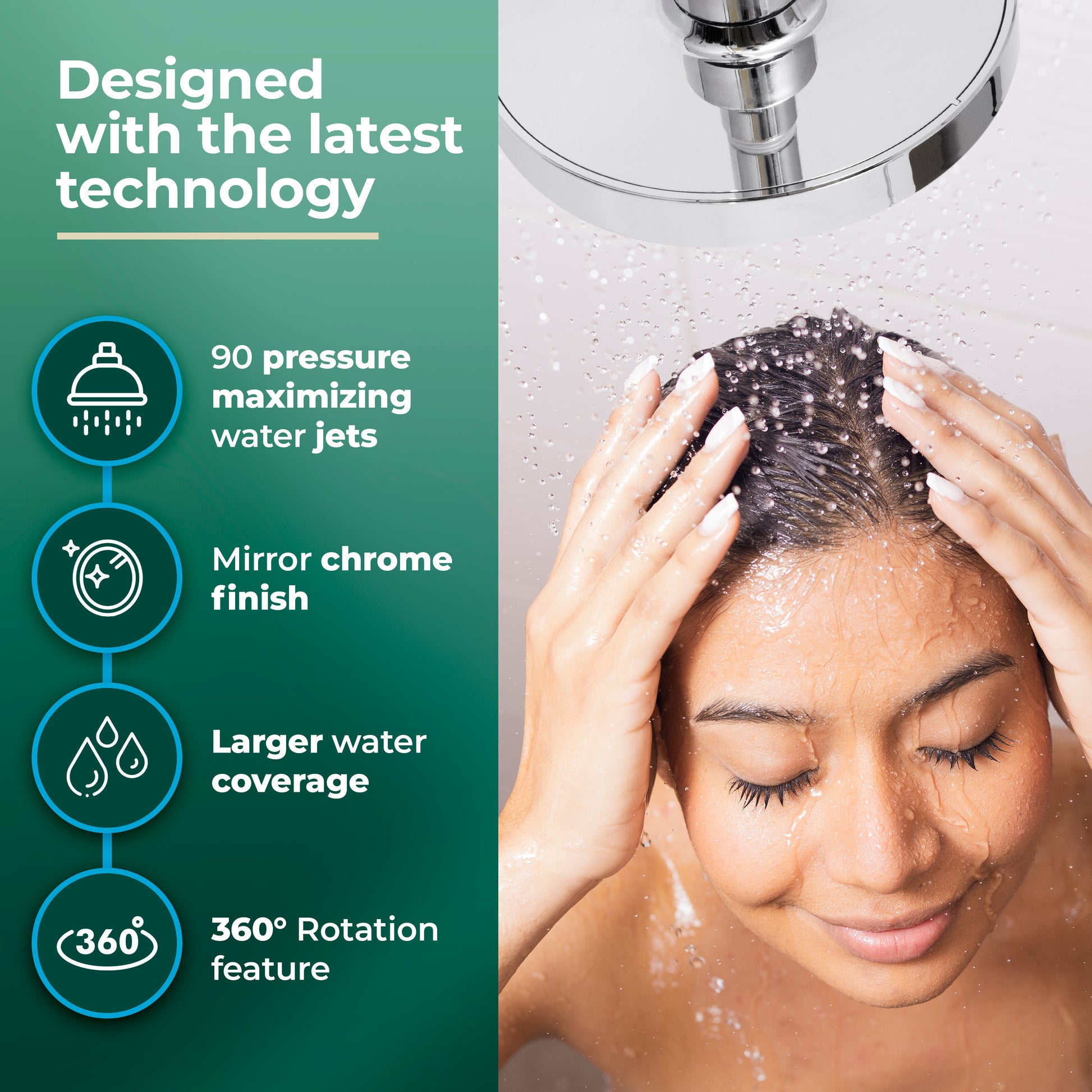Showerhead, energy efficient, rain, rainfall, high efficiency, bathroom, Winthorpe Conservation, saver