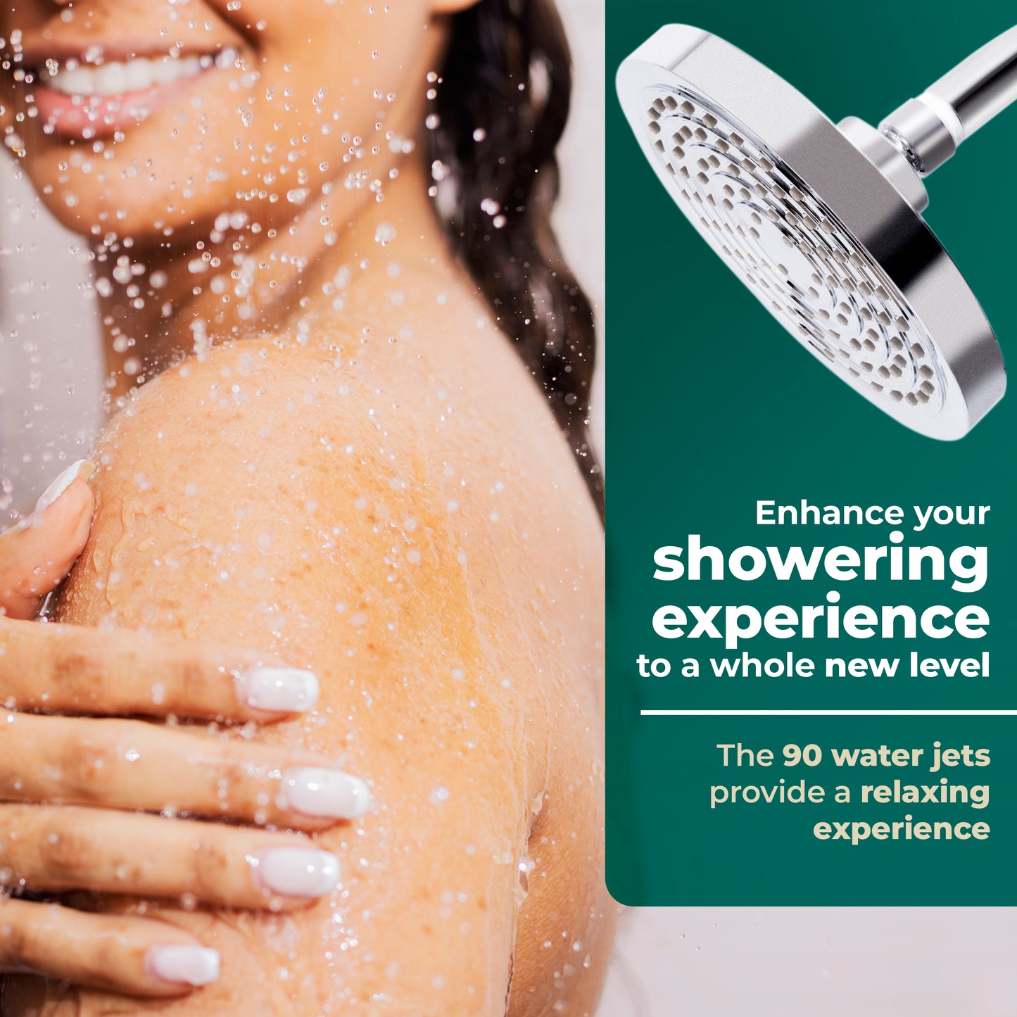 Showerhead, Water Saving, Eco-Friendly, Low Flow Rate, chrome, bathroom, rain, high efficiency, showerheads
