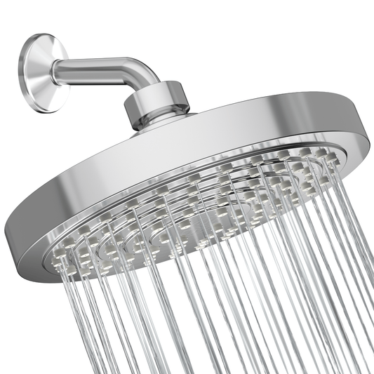 Winthorpe Rain Shower Head Chrome High Pressure Low Flow Fixed Round with Water Saving flow of 1.8 GPM
